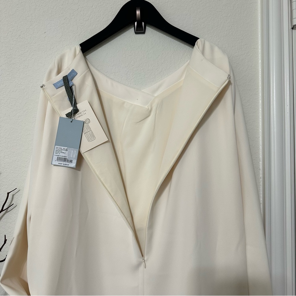 NWT ANTONIO MELANI x Elizabeth Damrich Swan Crepe Button Front Long Dress - Picture 13 of 15